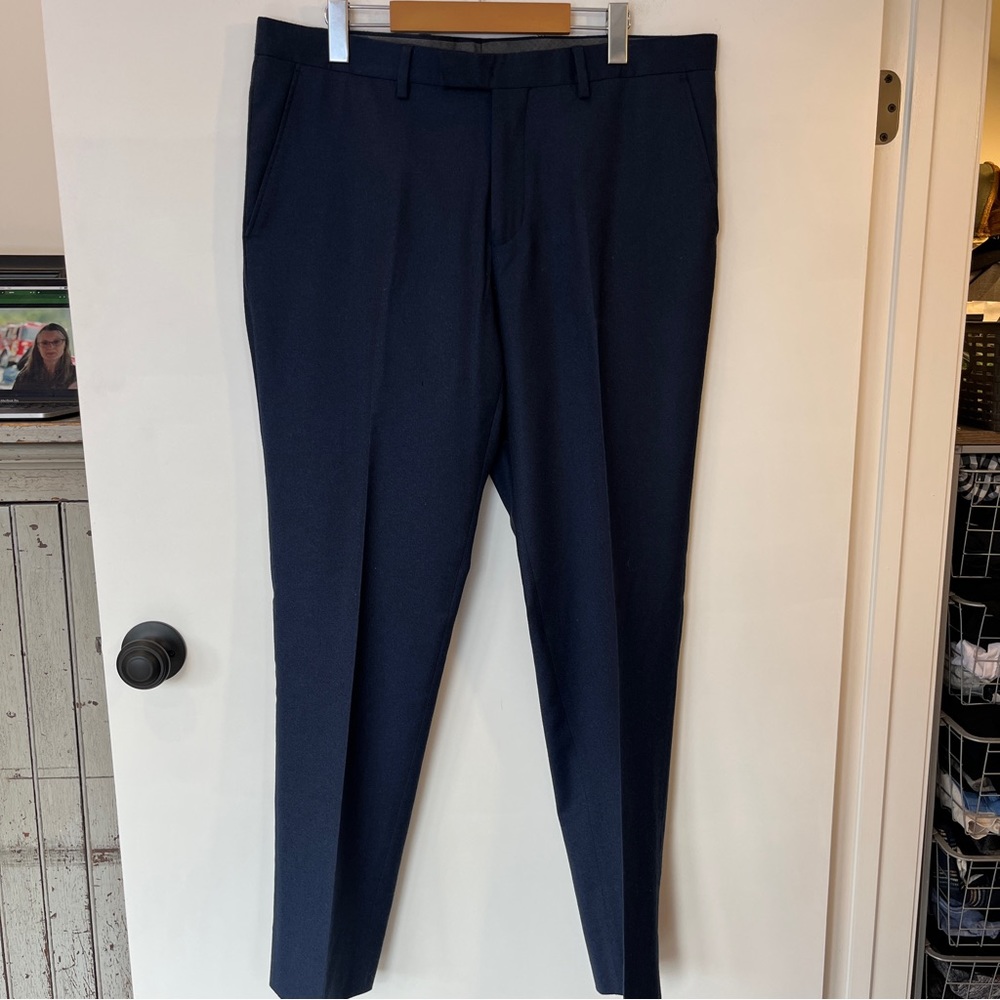 Baumler Men's Dress Pants Navy Blue 100% Wool Size 52